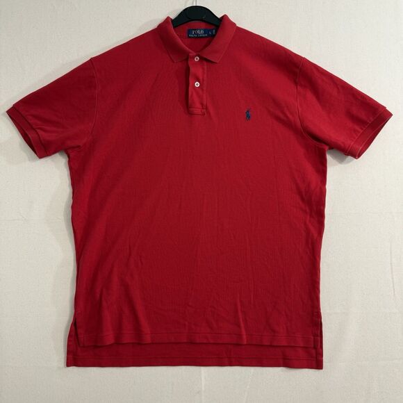 POLO Ralph Lauren Short Sleeve Polo Red Mens Size Large - Picture 1 of 6